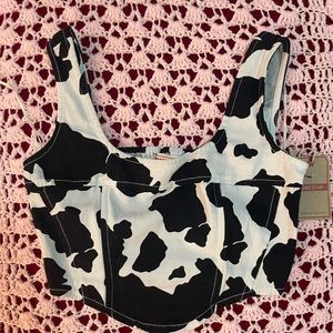 2 for 60 NWT Lone Star Corset Top Cow Print